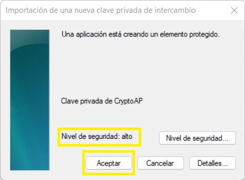 10. Ahora presione el botón "Aceptar".